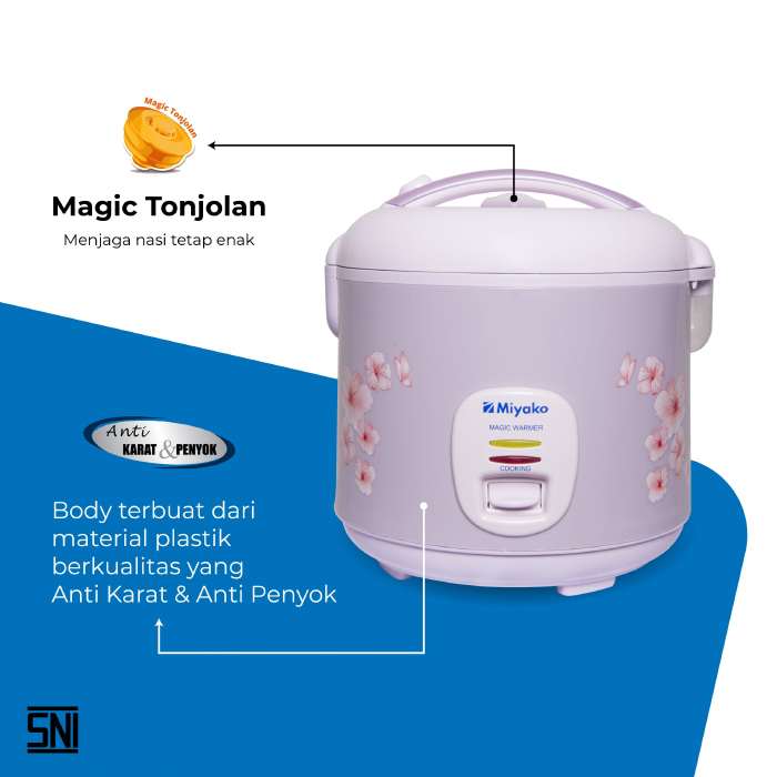 Miyako Rice Cooker 3 in 1 Magic Warmer Plus 1.8 Liter - MCM509